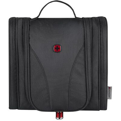 WENGER Kit de toilette à suspendre, Trousse de toilette, Déperlant, Accessoire de voyage, Femmes/Hommes, Noir, 611877 WENGER Kit de toilette à suspendre, Trousse de toilette, Déperlant, Accessoire de voyage, Femmes/Hommes, Noir, 611877