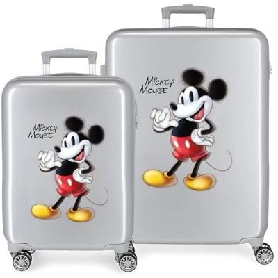 Disney 100 Mickey Joyful Ensemble de Valises Gris 55/70 cm Rigide ABS Fermeture TSA Intégré 119L 6 kgs 4 Roues Doubles Bagages Main, gris, Talla única, Jeu de valises Disney 100 Mickey Joyful Ensemble de Valises Gris 55/70 cm Rigide ABS Fermeture TSA Intégré 119L 6 kgs 4 Roues Doubles Bagages Main, gris, Talla única, Jeu de valises