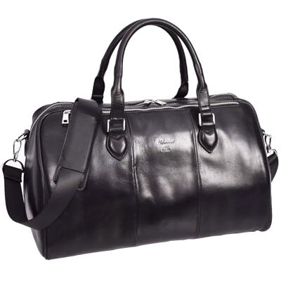 A1 FASHION GOODS Sac fourre-tout en cuir de qualité supérieure A47, Noir , L, Sac de voyage A1 FASHION GOODS Sac fourre-tout en cuir de qualité supérieure A47, Noir , L, Sac de voyage