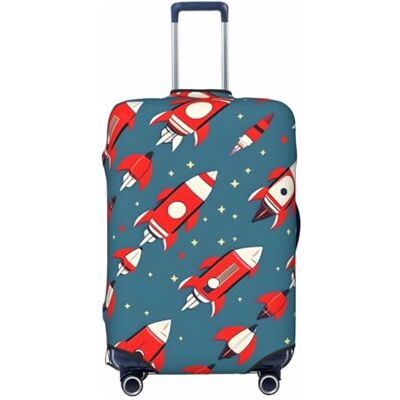 RoMuka Housse de protection élastique pour coffre à bagages de 45,7 à 81,3 cm Motif sapin de Noël et clochette, Cartoon Rockets, Medium RoMuka Housse de protection élastique pour coffre à bagages de 45,7 à 81,3 cm Motif sapin de Noël et clochette, Cartoon Rockets, Medium
