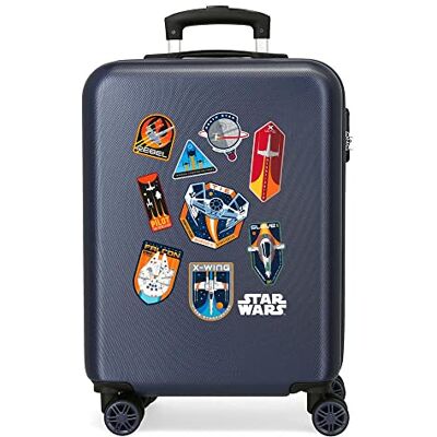Star Wars Badges sac cabine bleu 38 x 55 x 20 cm rigide ABS serrure latérale 34 2 kg 4 roulettes doubles bagage à main, Noir Star Wars Badges sac cabine bleu 38 x 55 x 20 cm rigide ABS serrure latérale 34 2 kg 4 roulettes doubles bagage à main, Noir