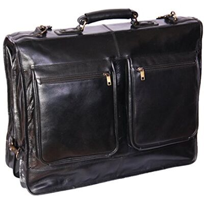 House Of Leather Sac de transport en cuir véritable pour costume, robe, week-end, noir, Noir, L, Modern House Of Leather Sac de transport en cuir véritable pour costume, robe, week-end, noir, Noir, L, Modern