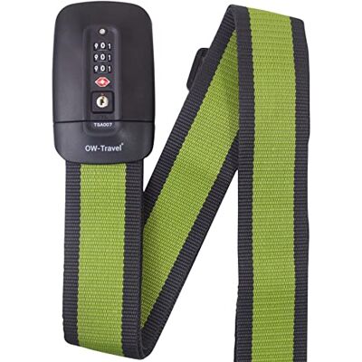 OW-Travel Sangle Valise Voyage avec Code TSA,Ceinture Valise avec Etiquette Sangle Valise TSA facile à repérer avec étiquette, sangle bagage valise voyage sécurité pour valises et accessoires avion OW-Travel Sangle Valise Voyage avec Code TSA,Ceinture Valise avec Etiquette Sangle Valise TSA facile à repérer avec étiquette, sangle bagage valise voyage sécurité pour valises et accessoires avion