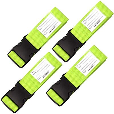 OW-Travel Sangle Valise Voyage, Ceinture Valise avec Étiquette, Verte 4 Pcs Sangle pour valise avion facile à repérer, sangle bagage valise voyage sécurité pour valises et accessoires avion OW-Travel Sangle Valise Voyage, Ceinture Valise avec Étiquette, Verte 4 Pcs Sangle pour valise avion facile à repérer, sangle bagage valise voyage sécurité pour valises et accessoires avion