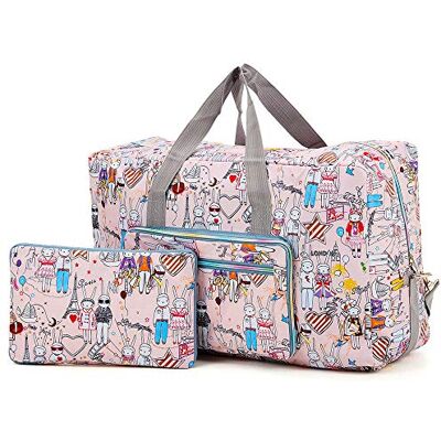 Arxus Grand Sac Fourre-Tout Pliable, Bagage à Porter, avec Bandoulière (Lapin Rose) Arxus Grand Sac Fourre-Tout Pliable, Bagage à Porter, avec Bandoulière (Lapin Rose)