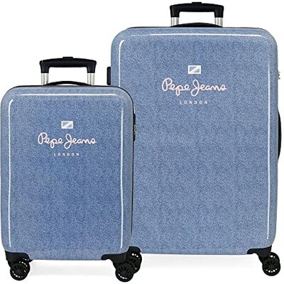 Pepe Jeans Lena Ensemble de Valises Bleu 55/68 cm Rigide ABS Combinaison Fermeture latérale 104L 6 kgs 4 Roues Bagages Main, bleu, Talla única, Jeu de valises Pepe Jeans Lena Ensemble de Valises Bleu 55/68 cm Rigide ABS Combinaison Fermeture latérale 104L 6 kgs 4 Roues Bagages Main, bleu, Talla única, Jeu de valises