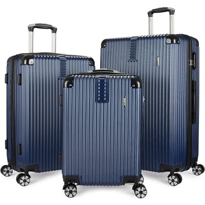 BRUBAKER Set de Valises London 3 Valises de Voyage avec Bagage à Main Valises Rigides avec Serrure à Numéro, 4 Roues et Poignées Confortables ABS Trolleys (M, L, XL Bleu) BRUBAKER Set de Valises London 3 Valises de Voyage avec Bagage à Main Valises Rigides avec Serrure à Numéro, 4 Roues et Poignées Confortables ABS Trolleys (M, L, XL Bleu)