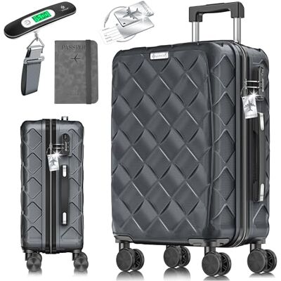 KESSER ® Valise de voyage Bagage à main rigide en ABS Avec serrure à combinaison, pèse-bagage et portefeuille à roulettes 360° Valise à roulettes pour affaires KESSER ® Valise de voyage Bagage à main rigide en ABS Avec serrure à combinaison, pèse-bagage et portefeuille à roulettes 360° Valise à roulettes pour affaires