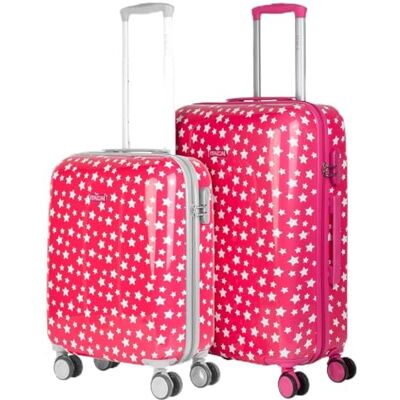 ITACA Kinderkoffer set lichtgewicht en duurzaam 2 -delig abs/polycarbonate met 360° wielen, verstelbare trekstang en vrolijk design met ruime opbergcapaciteit. Cadenas à Combinaison, Fuchsia ITACA Kinderkoffer set lichtgewicht en duurzaam 2 -delig abs/polycarbonate met 360° wielen, verstelbare trekstang en vrolijk design met ruime opbergcapaciteit. Cadenas à Combinaison, Fuchsia