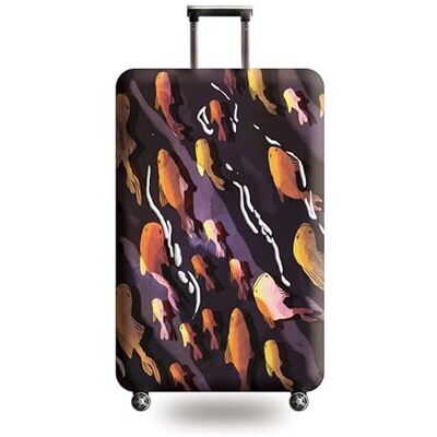 wxlmom Housse de coffre pour poisson jaune adulte enfant housse élastique fermeture éclair durable robuste valise de voyage lavable réutilisable, Poisson jaune, 22-24 inches wxlmom Housse de coffre pour poisson jaune adulte enfant housse élastique fermeture éclair durable robuste valise de voyage lavable réutilisable, Poisson jaune, 22-24 inches