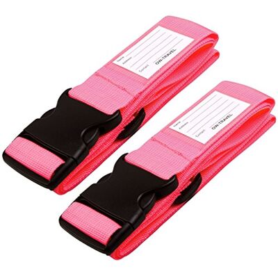 OW-Travel Sangle Valise Voyage, Ceinture Valise avec Étiquette, Rose 2 Pcs Sangle pour valise avion facile à repérer, sangle bagage valise voyage sécurité pour valises et accessoires avion OW-Travel Sangle Valise Voyage, Ceinture Valise avec Étiquette, Rose 2 Pcs Sangle pour valise avion facile à repérer, sangle bagage valise voyage sécurité pour valises et accessoires avion