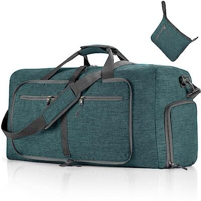 LoKori Grand sac de voyage pliable de 65 L, sac de week-end avec compartiment à chaussures et sangle réglable, sac de sport imperméable pour homme et femme, D LoKori Grand sac de voyage pliable de 65 L, sac de week-end avec compartiment à chaussures et sangle réglable, sac de sport imperméable pour homme et femme, D