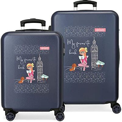 Enso My Favorite Book Bagages Divers, Bleu, 55/68 cms, Set De Bagages Enso My Favorite Book Bagages Divers, Bleu, 55/68 cms, Set De Bagages