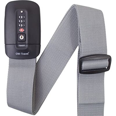 OW-Travel Sangle Valise Voyage avec Code TSA,Ceinture Valise avec Etiquette Sangle Valise TSA facile à repérer avec étiquette, sangle bagage valise voyage sécurité pour valises et accessoires avion OW-Travel Sangle Valise Voyage avec Code TSA,Ceinture Valise avec Etiquette Sangle Valise TSA facile à repérer avec étiquette, sangle bagage valise voyage sécurité pour valises et accessoires avion