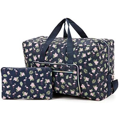 Arxus Grand Sac Fourre-Tout Pliable, Bagage à Porter, avec Bandoulière (Flamant bleu) Arxus Grand Sac Fourre-Tout Pliable, Bagage à Porter, avec Bandoulière (Flamant bleu)