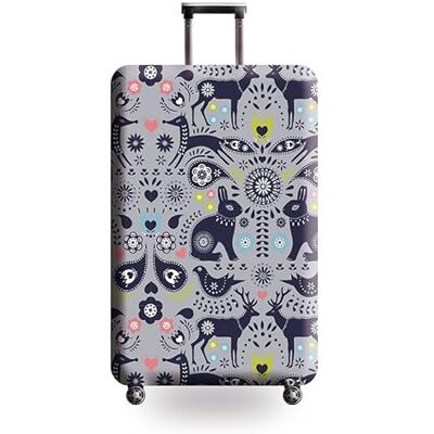 wxlmom Housse de coffre pour renne lapin adulte enfant housse élastique fermeture éclair durable robuste valise de voyage lavable réutilisable, Lapin Renne, 29-32 inches wxlmom Housse de coffre pour renne lapin adulte enfant housse élastique fermeture éclair durable robuste valise de voyage lavable réutilisable, Lapin Renne, 29-32 inches