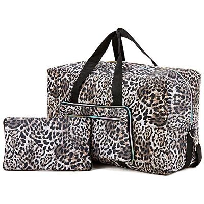 Arxus Grand Sac Fourre-Tout Pliable, Bagage à Porter, avec Bandoulière (Imprimé Léopard) Arxus Grand Sac Fourre-Tout Pliable, Bagage à Porter, avec Bandoulière (Imprimé Léopard)