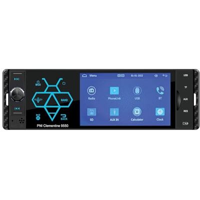 PNI Clementine 9550 Lecteur MP5 pour voiture avec écran 1DIN 4" 50 W x 4, Bluetooth, radio FM, Carplay, fonction RDS PNI Clementine 9550 Lecteur MP5 pour voiture avec écran 1DIN 4" 50 W x 4, Bluetooth, radio FM, Carplay, fonction RDS
