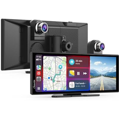 CARPURIDE Carplay et Android Auto portable sans fil avec Dash Cam-W125A Écran HD IPS 11,3", caméra avant 4K + caméra arrière 1080p, enregistrement en boucle, audio Bluetooth, GPS, Siri, musique CARPURIDE Carplay et Android Auto portable sans fil avec Dash Cam-W125A Écran HD IPS 11,3", caméra avant 4K + caméra arrière 1080p, enregistrement en boucle, audio Bluetooth, GPS, Siri, musique