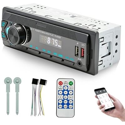 BORDEAG Autoradio Bluetooth, 18,8 x 6,8 x 5,5 cm, 1 DIN, radio de voiture Bluetooth, radio de voiture 1 DIN Bluetooth, pour le divertissement et les appels mains libres, noir, 7 couleurs commutables, écran BORDEAG Autoradio Bluetooth, 18,8 x 6,8 x 5,5 cm, 1 DIN, radio de voiture Bluetooth, radio de voiture 1 DIN Bluetooth, pour le divertissement et les appels mains libres, noir, 7 couleurs commutables, écran