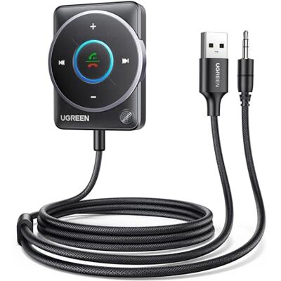 UGREEN Adaptateur Bluetooth Jack 5.4 Récepteur Bluetooth pour Voiture avec Prise Jack 3.5mm Récepteur Autoradio pour Stéréo Haut-Parleurs Enciente, Micro Intégré Auxiliaire Main Libres UGREEN Adaptateur Bluetooth Jack 5.4 Récepteur Bluetooth pour Voiture avec Prise Jack 3.5mm Récepteur Autoradio pour Stéréo Haut-Parleurs Enciente, Micro Intégré Auxiliaire Main Libres