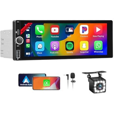 XINROAM Sans fil Autoradio CarPlay 1 DIN 6,86 Pouces Écran Tactile Stéréo Voiture Bluetooth avec Écran, Radio 1 Din Car Play Prend en charge Mirror Link avec Caméra, RDS FM Radio/Type-C de Recharge/Mic/SWC XINROAM Sans fil Autoradio CarPlay 1 DIN 6,86 Pouces Écran Tactile Stéréo Voiture Bluetooth avec Écran, Radio 1 Din Car Play Prend en charge Mirror Link avec Caméra, RDS FM Radio/Type-C de Recharge/Mic/SWC