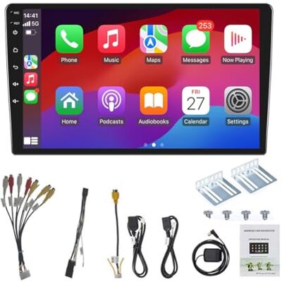 BOOMBOOST Autoradio Android Double Din avec Carplay sans fil Android Auto, autoradio tactile de 10 pouces, support Bluetooth WiFi, navigation GPS Mirrorlink FM RAM1G ROM16G BOOMBOOST Autoradio Android Double Din avec Carplay sans fil Android Auto, autoradio tactile de 10 pouces, support Bluetooth WiFi, navigation GPS Mirrorlink FM RAM1G ROM16G