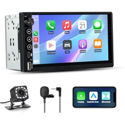 Junsun Autoradio 2 DIN Universel avec CarPlay & Android Auto sans Fil Bluetooth, GPS, FM, USB, Type-C, Commandes au Volant, Écran Tactile Junsun Autoradio 2 DIN Universel avec CarPlay & Android Auto sans Fil Bluetooth, GPS, FM, USB, Type-C, Commandes au Volant, Écran Tactile