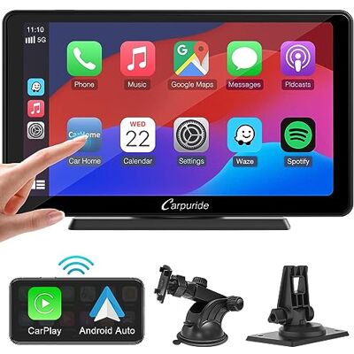 CARPURIDE C3 Autoradio portable sans fil Carplay et Android, écran tactile HD de 17,8 cm avec AirPlay Mirror Link, Bluetooth 5.0, navigation, Siri, émetteur FM/AUX. CARPURIDE C3 Autoradio portable sans fil Carplay et Android, écran tactile HD de 17,8 cm avec AirPlay Mirror Link, Bluetooth 5.0, navigation, Siri, émetteur FM/AUX.