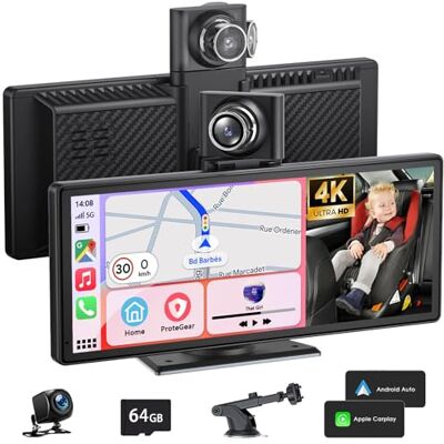 Tallflly 9,26 Pouces Ecran Carplay Voiture avec A-pple Carplay Android Auto sans Fil, Autoradio Bluetooth avec Rotative Caméra Avant 4K et Caméra de Recul 1080P HD/FM/AUX/64G TF/Mirror Link/Assistant Vocal/GPS Tallflly 9,26 Pouces Ecran Carplay Voiture avec A-pple Carplay Android Auto sans Fil, Autoradio Bluetooth avec Rotative Caméra Avant 4K et Caméra de Recul 1080P HD/FM/AUX/64G TF/Mirror Link/Assistant Vocal/GPS