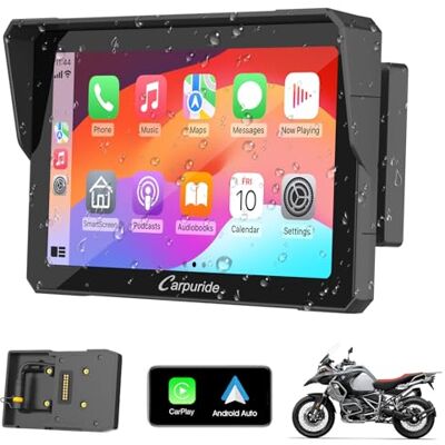 CARPURIDE W702B 7" Waterproof Touchscreen Display for Motorcycles, Wireless CarPlay & Android Auto, Dual Bluetooth, Compatible with BMW Motorcycles CarPlay et voiture Android sans fil, écran tactile portable étanche 7", Bluetooth Trans, navigation, Siri CARPURIDE W702B 7" Waterproof Touchscreen Display for Motorcycles, Wireless CarPlay & Android Auto, Dual Bluetooth, Compatible with BMW Motorcycles CarPlay et voiture Android sans fil, écran tactile portable étanche 7", Bluetooth Trans, navigation, Siri