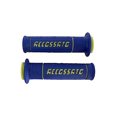 ACCOSSATO Paire de poignées en caoutchouc bi-composant bleu avec inscription jaune pour Suzuki GSX-R 600 de 2004 à 2005 (CC 600) ACCOSSATO Paire de poignées en caoutchouc bi-composant bleu avec inscription jaune pour Suzuki GSX-R 600 de 2004 à 2005 (CC 600)