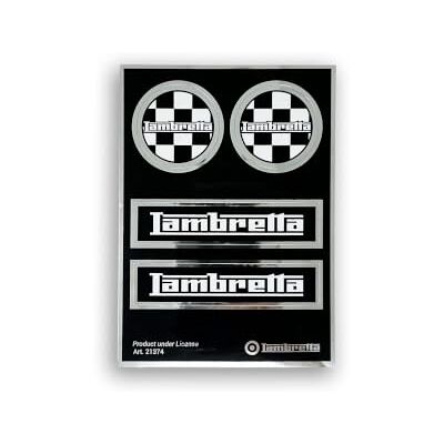 4R Quattroerre.it Autocollants pour scooter Lambretta – Lot de 4 autocollants prédécoupés échecs, impression sur support chromé HQ, résistants à l'eau et aux rayons UV, fabriqués en Italie, licence officielle, feuille 4R Quattroerre.it Autocollants pour scooter Lambretta – Lot de 4 autocollants prédécoupés échecs, impression sur support chromé HQ, résistants à l'eau et aux rayons UV, fabriqués en Italie, licence officielle, feuille