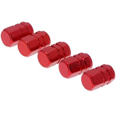 Ensemble de 5 bouchons de valve universels - Rouge Ensemble de 5 bouchons de valve universels - Rouge