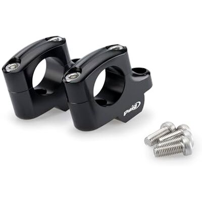Puig 21801N Rehausseurs de guidon universels avec hauteur de 20 mm et traction de 16 mm, améliore l'ergonomie et le confort de conduite avec un design élégant et durable, noir Puig 21801N Rehausseurs de guidon universels avec hauteur de 20 mm et traction de 16 mm, améliore l'ergonomie et le confort de conduite avec un design élégant et durable, noir