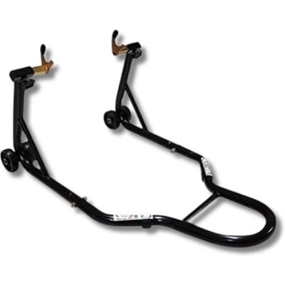 CRUIZER Béquille arrière Lève-moto fixations à fourchette réglable avec 4 roues sous-jacentes barres renforts latéraux avec charge maximale 300 kg CRUIZER Béquille arrière Lève-moto fixations à fourchette réglable avec 4 roues sous-jacentes barres renforts latéraux avec charge maximale 300 kg