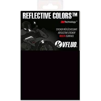 VFLUO 3M Reflective Colors™, Feuille rétro réfléchissant à découper pour Casque Moto, Scooter, vélo, Multi-Usage, 3M Technology™, 20 x 30 cm, Noir VFLUO 3M Reflective Colors™, Feuille rétro réfléchissant à découper pour Casque Moto, Scooter, vélo, Multi-Usage, 3M Technology™, 20 x 30 cm, Noir