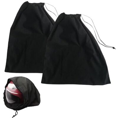 MINZHI Lot de 2 sacs universels pour casque de moto, 47 x 43 cm, avec cordon de serrage, pour casques de ski, basket-ball, noir MINZHI Lot de 2 sacs universels pour casque de moto, 47 x 43 cm, avec cordon de serrage, pour casques de ski, basket-ball, noir