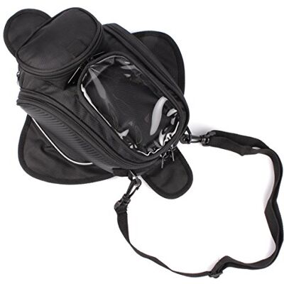 GES Sac de réservoir magnétique amélioré pour moto – Sac de selle Oxford imperméable noir GES Sac de réservoir magnétique amélioré pour moto – Sac de selle Oxford imperméable noir