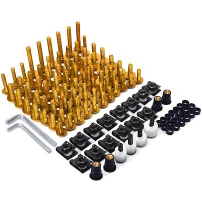 JFG RACING Vis Carenage Moto,Visserie Carrosserie Moto Universels-Or Vis Fixation Carenage Boulons Kits CaréNages Alliage Aluminium pour la Plupart des Motos de Sport Motos de Rue Scooters JFG RACING Vis Carenage Moto,Visserie Carrosserie Moto Universels-Or Vis Fixation Carenage Boulons Kits CaréNages Alliage Aluminium pour la Plupart des Motos de Sport Motos de Rue Scooters
