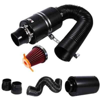Simoni Racing Boîte à air en carbone AB1 avec filtre conique, diamètre du tube articulé 76 mm, réglable de 21 cm à 82 cm Simoni Racing Boîte à air en carbone AB1 avec filtre conique, diamètre du tube articulé 76 mm, réglable de 21 cm à 82 cm