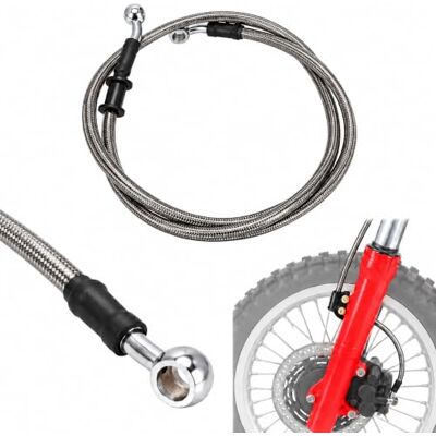 JFG RACING Durite Frein Moto 140cm,Durite Embrayage Hydraulique Durite Aviation-Argent pour Pit Bike Dirt Bike Enduro Motocross ATV Quad JFG RACING Durite Frein Moto 140cm,Durite Embrayage Hydraulique Durite Aviation-Argent pour Pit Bike Dirt Bike Enduro Motocross ATV Quad