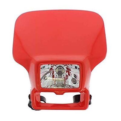 Ufo Plast Masque de phare avec phare halogène modèle Honda XR 250 400 600 rouge universel avec élastiques pour le montage Ufo Plast Masque de phare avec phare halogène modèle Honda XR 250 400 600 rouge universel avec élastiques pour le montage