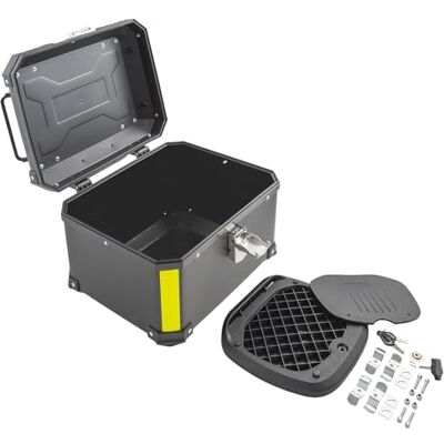 A-pro Coffre universel Moto 46L Scooter Valise rigide Plaque réfléchissante Blanc Noir A-pro Coffre universel Moto 46L Scooter Valise rigide Plaque réfléchissante Blanc Noir