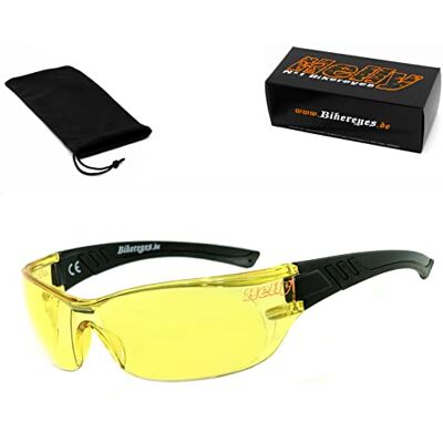 Helly Bikereyes HELLY® No.1 Bikereyes® Lunettes de soleil moto Anti-buée, coupe-vent, incassables Confort optimal Lunettes : i-cut (xenolit® (jaune)) Helly Bikereyes HELLY® No.1 Bikereyes® Lunettes de soleil moto Anti-buée, coupe-vent, incassables Confort optimal Lunettes : i-cut (xenolit® (jaune))