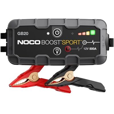 NOCO Boost Sport GB20 500A UltraSafe draagbare lithium jumpstarter, accuboosterpack en robuuste startkabels voor dieselmotoren tot 4,0 liter NOCO Boost Sport GB20 500A UltraSafe draagbare lithium jumpstarter, accuboosterpack en robuuste startkabels voor dieselmotoren tot 4,0 liter