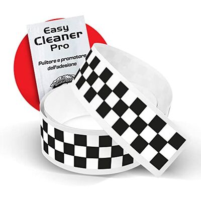 4R Quattroerre.it 10218 Checks Trim Stripes Bandes Adhésives à Carreaux, Noir et Blanc, 1 Pièce 5 x 99 cm 4R Quattroerre.it 10218 Checks Trim Stripes Bandes Adhésives à Carreaux, Noir et Blanc, 1 Pièce 5 x 99 cm