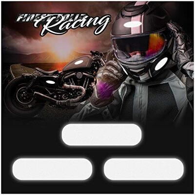 Finest Folia Lot de 8 autocollants réfléchissants 3M Technology™ pour casque de moto Noir (K132 rectangulaire, réfléchissant) Finest Folia Lot de 8 autocollants réfléchissants 3M Technology™ pour casque de moto Noir (K132 rectangulaire, réfléchissant)