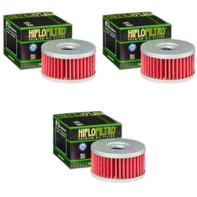 HifloFiltro Hiflo Lot de 3 filtres à huile GN 250 1985-1999 HF136 HifloFiltro Hiflo Lot de 3 filtres à huile GN 250 1985-1999 HF136