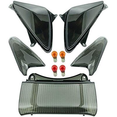 one by Camamoto Kit de pierres clignotantes avant et arrière couleur noire compatible avec Yamaha T-Max carénages complètes. one by Camamoto Kit de pierres clignotantes avant et arrière couleur noire compatible avec Yamaha T-Max carénages complètes.